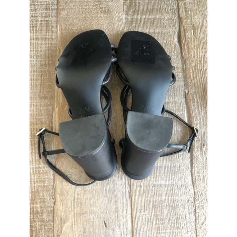 ZAC ZAC POSEN Yanni women black leather Sandal size 9.5 - Picture 10 of 11